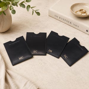 Passport Sleeve RFID Travel Wallet Personalised Leather Slim Custom Case for Men Women Unisex Gift
