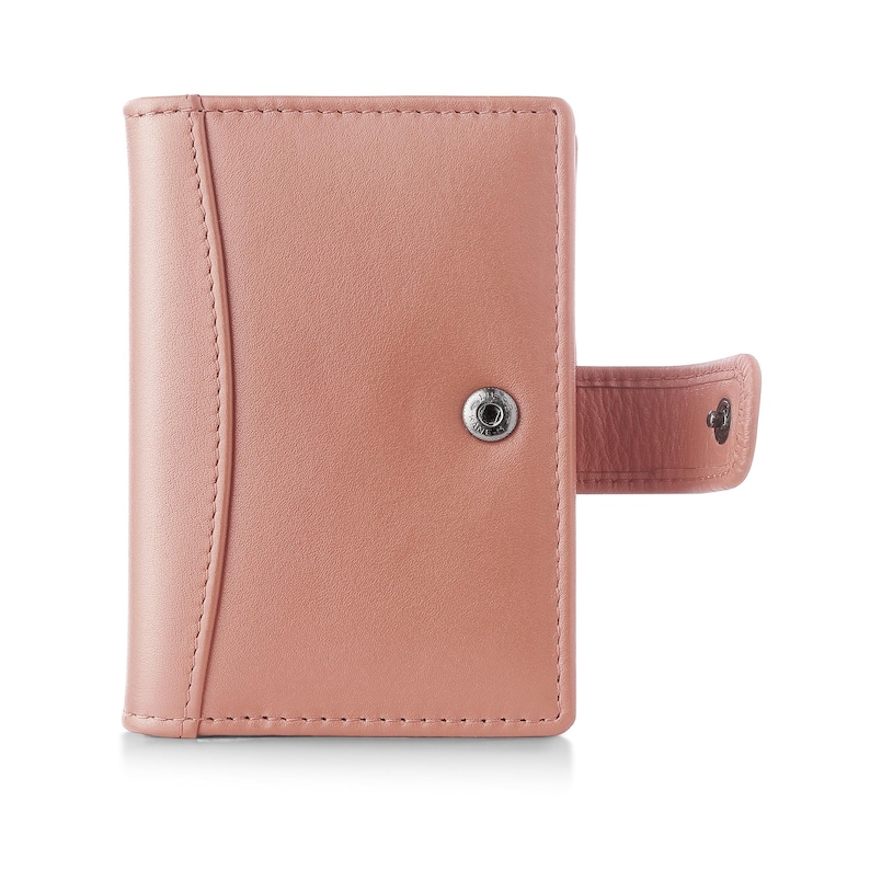 Engraved personalised leather card holder wallet for women open view
