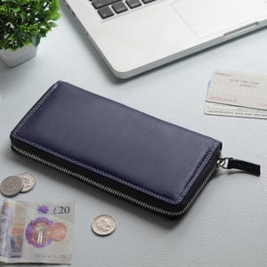 Colour Purse Leather Gift Idea For Daughter Zip Around Purse Women Colourful Purse Leather Wallet For Women RFID Cardholder Ladies Wallet