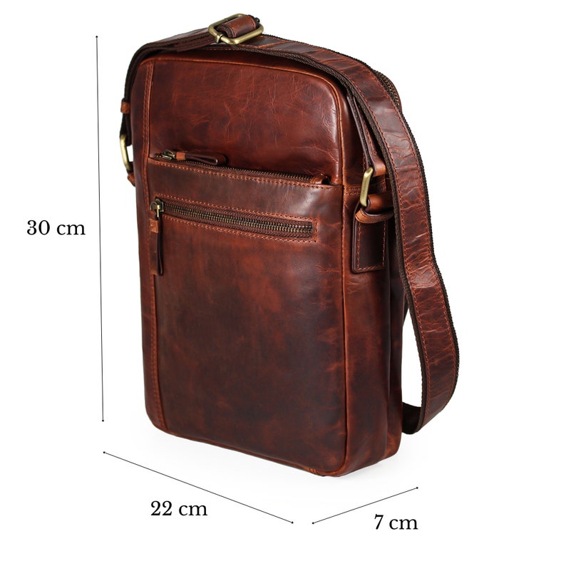 Sac homme en cuir, cadeau unique pour lui, sac messager hommes, sac crossbody, sac iPad, sac tablette, sacs en cuir pour hommes, sac de voyage en cuir pour hommes, image 4