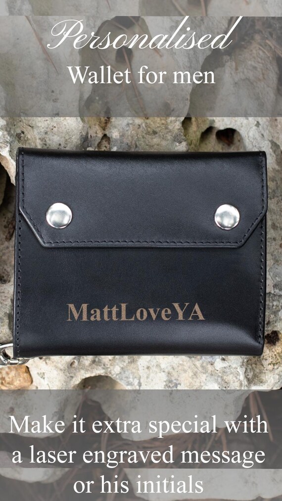 Biker Wallet With Chain, Leather Biker Wallet, With Card Holder, Credit Card Holder, Money Holder and Coin Holder, Made in Italy - UK