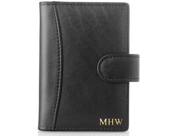 Gepersonaliseerde RFID lederen creditcardhouder portemonnee gegraveerde kleine portemonnee vrouwen minimalistische slanke hoes