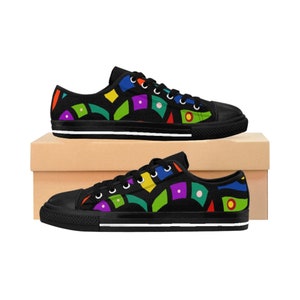 Abstract Art Shoes, Women&#39;s Low Sneakers, Pop Art sneakers, Colorful shoes, Designer sneakers, Everyday Shoes, Spring shoes