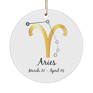 Aries Zodiac Birthday Ornament Gift  -Astrology Signs-Zodiac Signs-Zodiac Symbols - Wall decor- Horoscope Novelty- Christmas Ornament