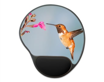 Hummingbird Mouse Pad: Ergonomic Memory Foam Wrist Rest