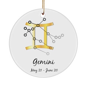 Zodiac Gemini Ornament Birthday gift , Astrology signs, Zodiac Symbols, Astrology Wall Decor, Horoscope Novelty, Christmas ornament