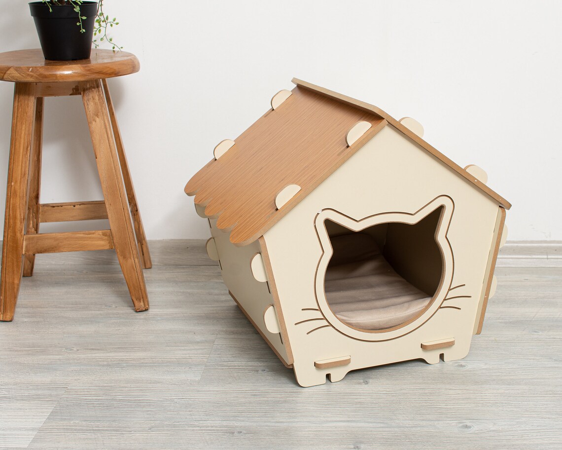 Wooden Cat House cat box cat furniture cat bed pet house Etsy