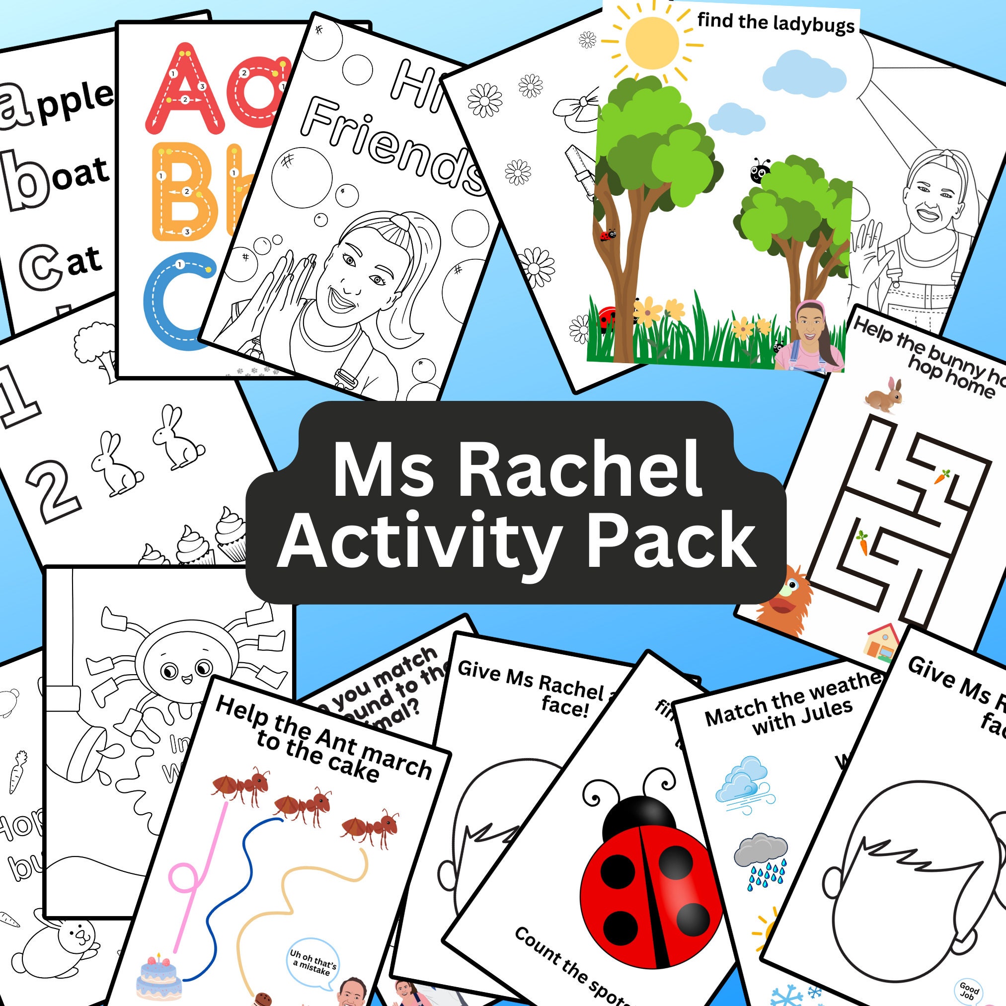 MS RACHEL ACTIVITY Pack 16 Page Party Favours Coloring Pages Activity ...