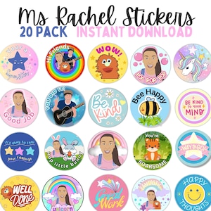 Ms Rachel Stickers | Ms Rachel Party Favors | Downloadable Stickers | PDF | Print On Demand