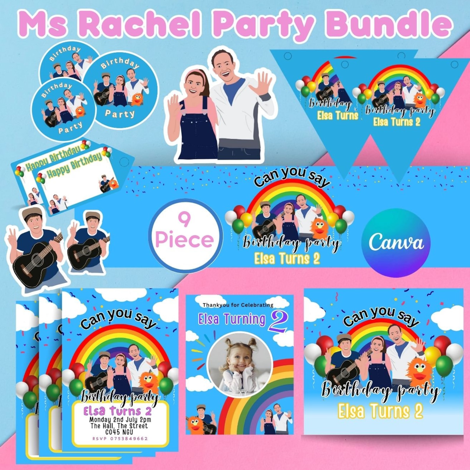 MS RACHEL BIRTHDAY Party Pack, Ms Rachel Party Decorations, Ms Rachel ...