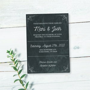 Black Art Deco Marble Wedding Invite Suite | Black, White | Instant Download | Canva Editable Template
