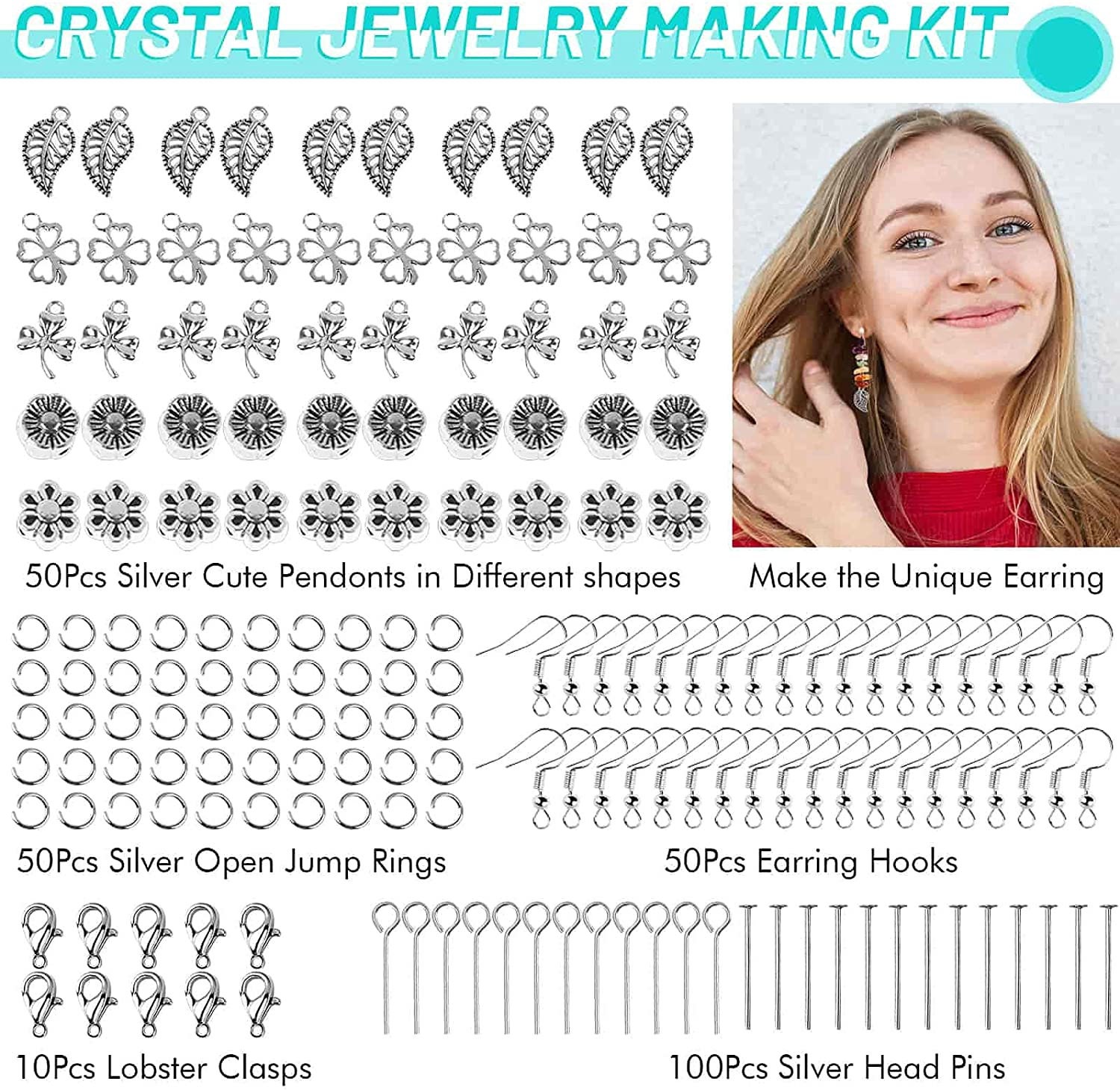 Crystal Jewelry Making Kit With Gemstone Chip Beads Ring Etsy