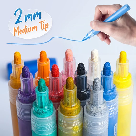  JR.WHITE Paint Markers Pens Acrylic Pen, 24 Colors
