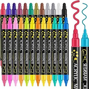 PENGUIN ART SUPPLIES Vibrant Liquid Chalk Markers - 12 Colors Fine