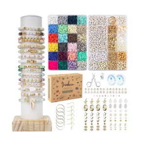 Bracelet Making Kit | Polymer Clay Beads for Bracelet Making | Jewelry Making kit | Bracelet Making Kit for Adults, Kids | Starter Kit