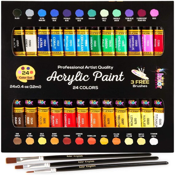 Acrylic Paint Set Acrylic Paint Kit for Artists & Beginners Paints for  Paper, Canvas, Rock Painting, Wood, Ceramic and Fabric 