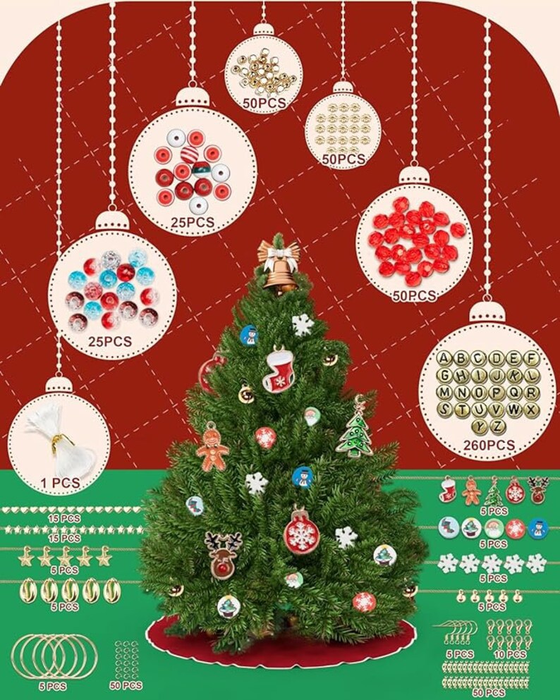Bracelet Making Kit for Christmas Christmas Beads for Jewelry Making