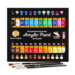 Acrylic Paint Set Acrylic Paint Kit for Artists & Beginners Paints for  Paper, Canvas, Rock Painting, Wood, Ceramic and Fabric 