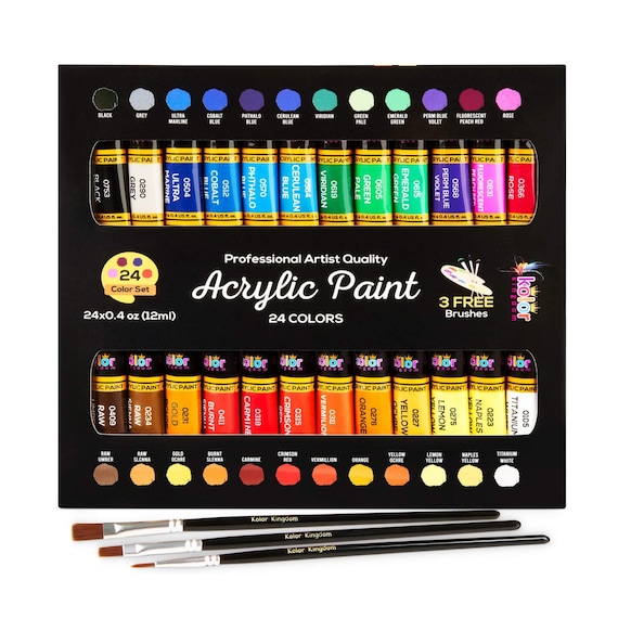 Acrylic Paint Set Acrylic Paint Kit for Artists & Beginners Paints for  Paper, Canvas, Rock Painting, Wood, Ceramic and Fabric 