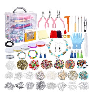 Jewelry Making Kit, Jewelry Making Supplies for Bracelets | Starter Kit for Jewelry Crafting Necklaces Bracelets | Jewelry Repair kit