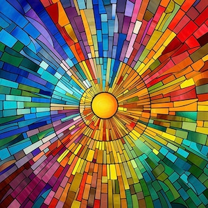 Stain Glass Sun Diamond Painting - 50x50
