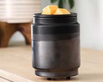 Black Dipped Flip Dish Wax Warmer/ Warmer with Soy Melts/ Silicone Liner