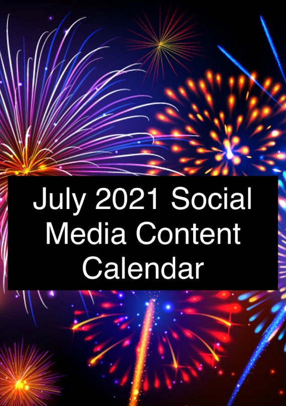 July Social Media Content Calendar Etsy Ireland