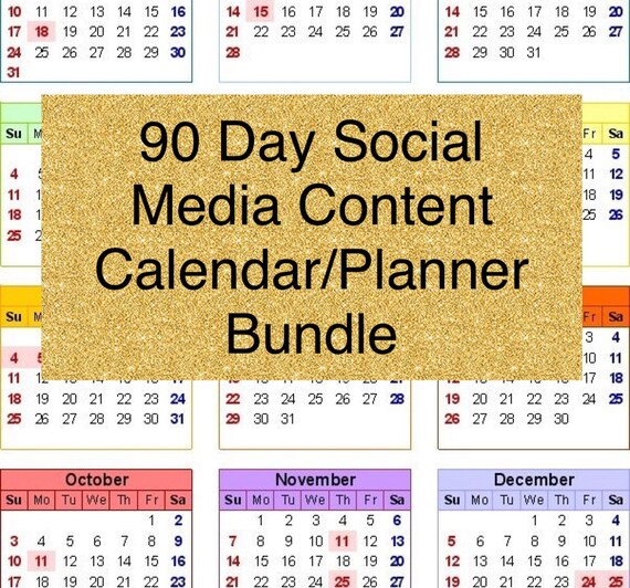 Calendar 90 Days From October 21 90 Day Social Media Content