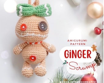 ginger scrump crochet pattern, amigurumi Christmas pattern