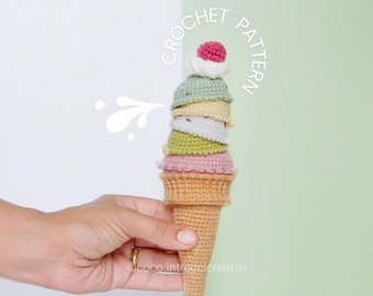 Build your ice cream! Crochet pattern-file amigurumi- crochet pattern ice cream- tutorial model amigurumi- ice cream