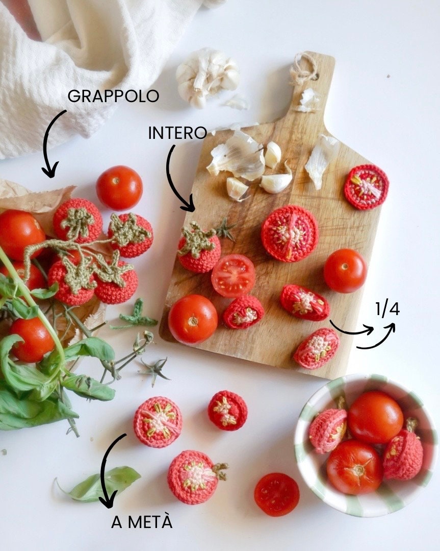 Tomato-TOMATO PDF crochet pattern - Amigurumi- crochet tomato- Create Your Own Tomato. Crochet pattern. Play Food Tomato.