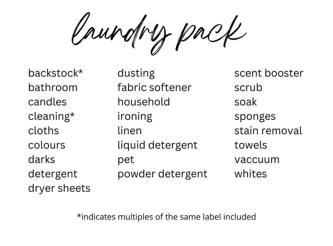 Laundry Storage Waterproof Labels for Home Organisation Etsy Australia