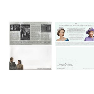 Karty z limitowanej edycji Platinum 70 years Wedding i Platinum Monarchy Jubilee z kopertami specjalnymi x 2