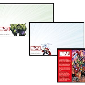 MARVEL COMICS Limited Edition original GB Posthüllen mit Einlegerkarten x 2 - Neu