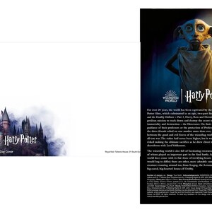 Harry Potter Dobby Wizarding World limitowana edycja kolekcjonerska z zachwycającą grafiką na kopercie pocztowej i karcie informacyjnej