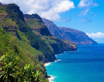 Na Pali Coast Kauai Print: Tropische Hawaii Landschaft (Digital Download)