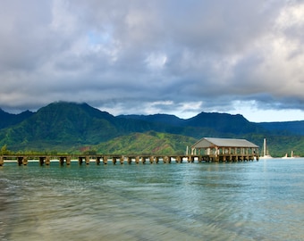 Hanalei Bay Pier Sonnenaufgang Fotografie Wandkunst Kauai Hawaii DIGITALER DOWNLOAD 3:5 Format