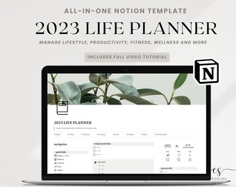 2023 Notion Life Planner Template, All In One Notion Dashboard, That Girl Aesthetic Notion Template, Minimal Personal Planner, ADHD Notion