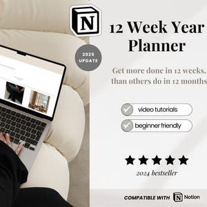 12 週間年間 Notion プランナー 3 か月目標 美的 Notion ダッシュボード ビジョン ボード Notion テンプレート マニフェスト Notion 目標プランナー 2025