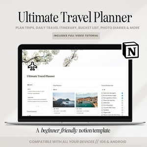 Notion Reiseplaner Vorlage Urlaub Urlaubsplaner, Reise Journal Digital Planner, Notion Reiseplaner