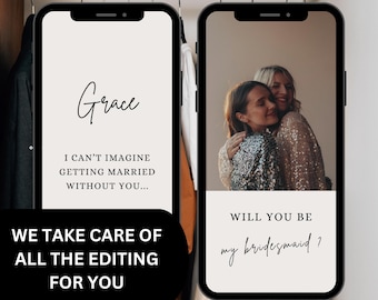 Personalized Bridesmaid Proposal Video, Will You Be My Bridesmaid, Custom Maid of Honor Invitation, Digital Wedding Party Invite