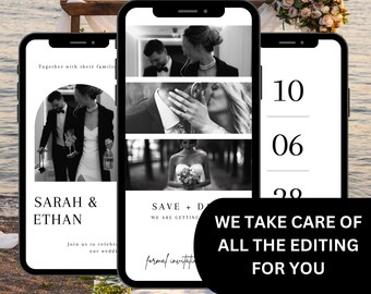 Personalized Save the Date Video Invitation, Custom Digital Save the Date, Text Message Video Invite, Photo Save the Date, Wedding Date