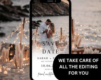 Personalized Save the Date Video Invitation, Custom Wedding Save the Date, Digital Photo Invitation, Text Message Wedding Invite