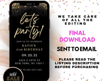 Birthday Celebration Invitation | E-invite | Digital Phone Invitation