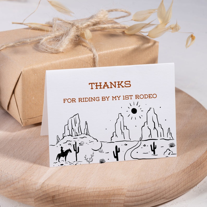 My First Rodeo, Wild West Thank You Card,digital Download, Printable ...