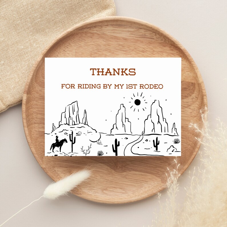 My First Rodeo, Wild West Thank You Card,digital Download, Printable ...
