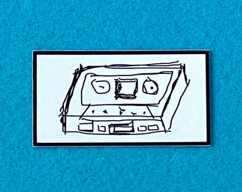 Cassette tape hand drawn style
