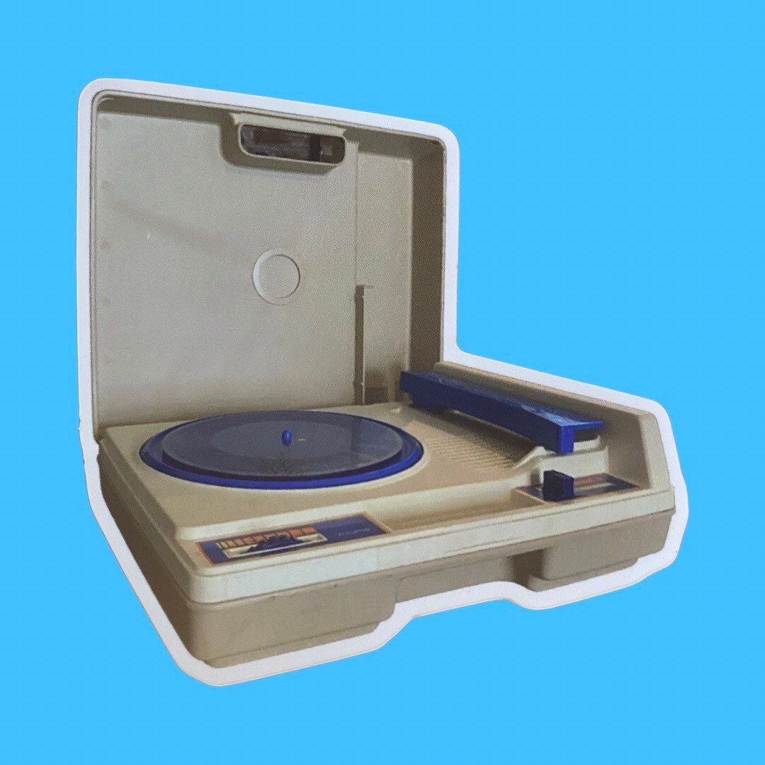 Giradischi In Miniatura 1:12 Per Casa Delle Bambole, Replica Fisher Price Vintage, Fatto A Mano