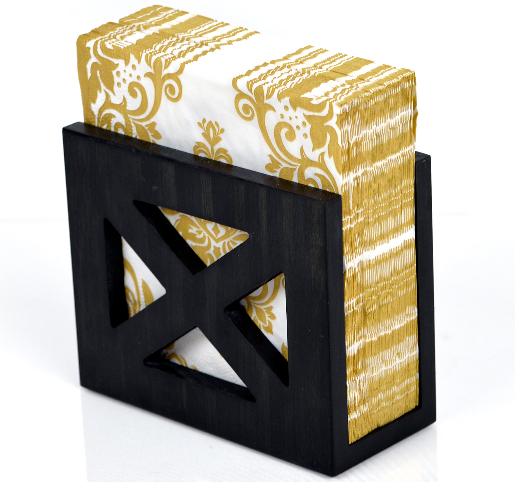 NIKOC Rustic Black Napkin Holder Solid Wood for Kitchen Table Etsy