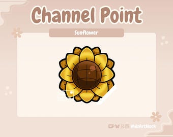 Ícone de ponto de canal de girassol | Recursos de transmissão fofos para Twitch - Download digital